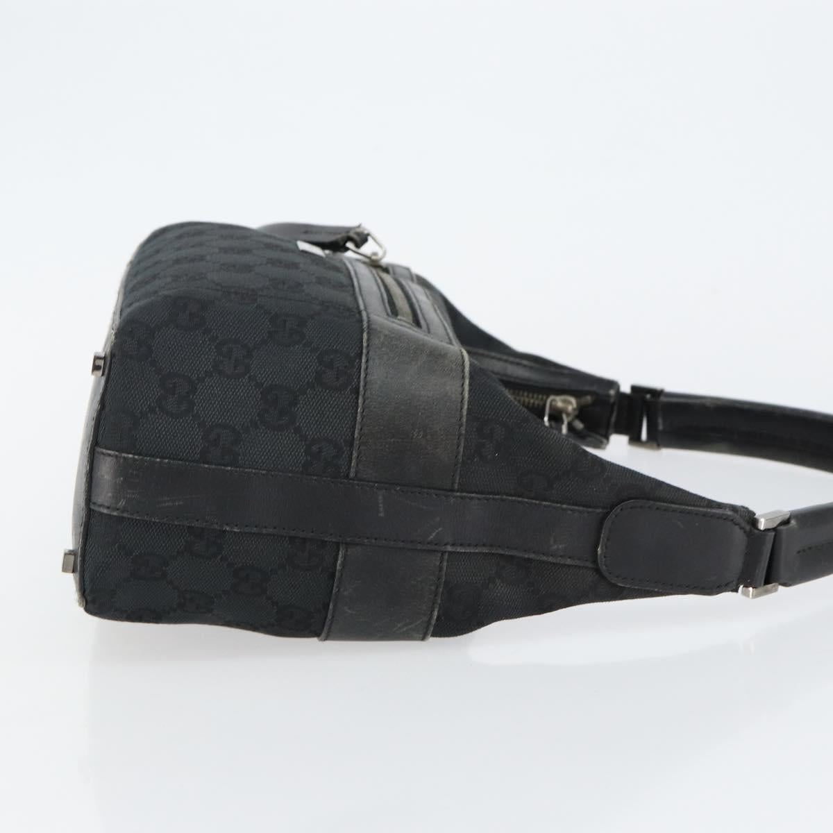 GUCCI GG Canvas Shoulder Bag Black Silver 001 4302 Auth 144270