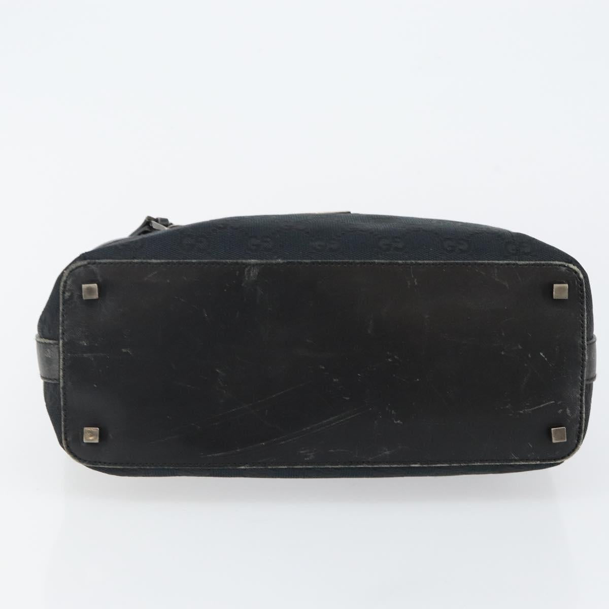 GUCCI GG Canvas Shoulder Bag Black Silver 001 4302 Auth 144270