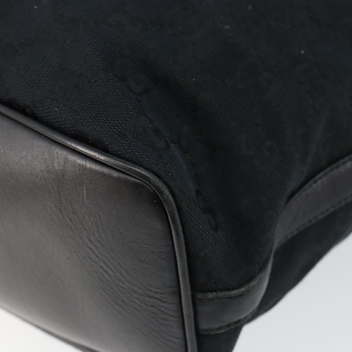 GUCCI GG Canvas Shoulder Bag Black Gold 001 42870 Auth 144271
