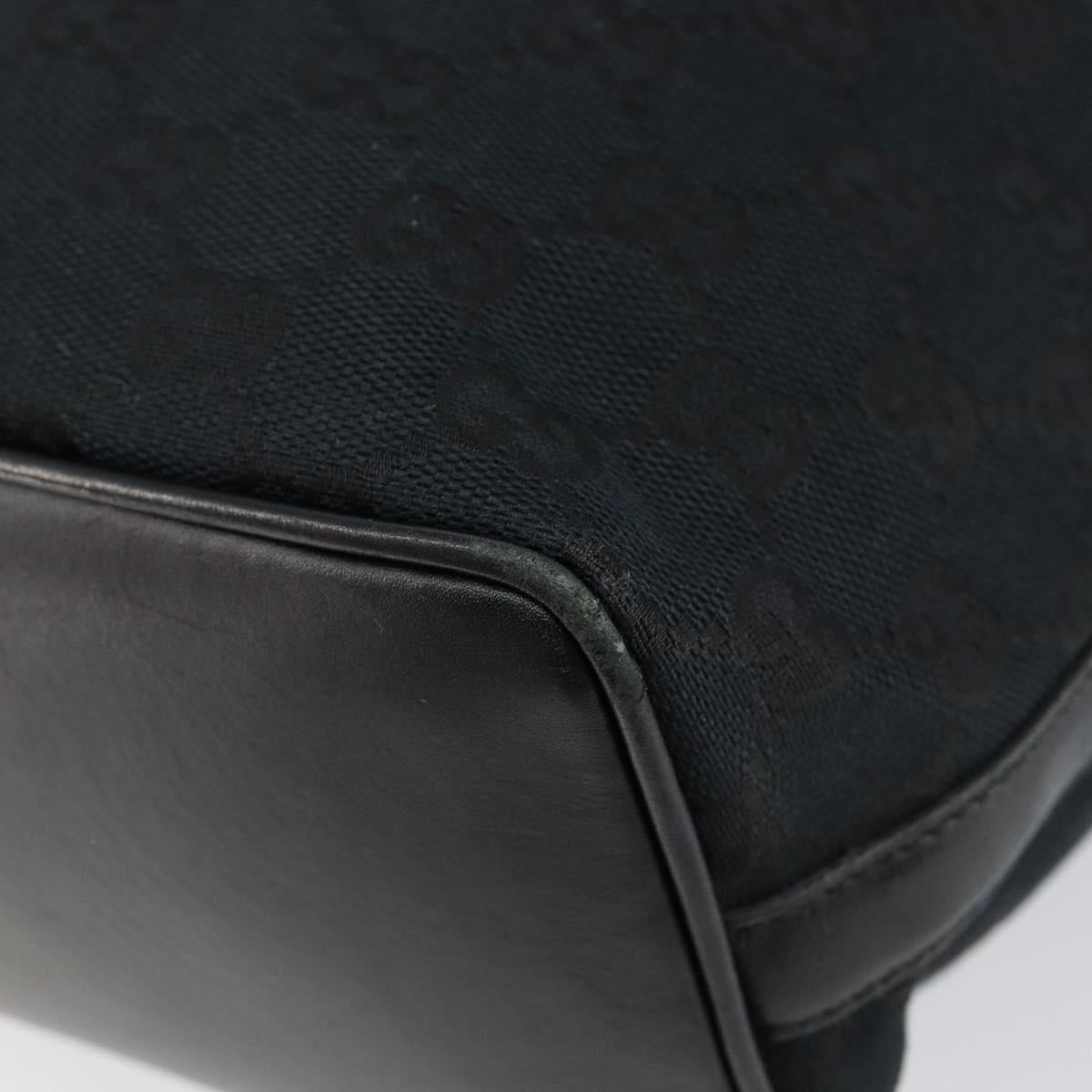 GUCCI GG Canvas Shoulder Bag Black Gold 001 42870 Auth 144271
