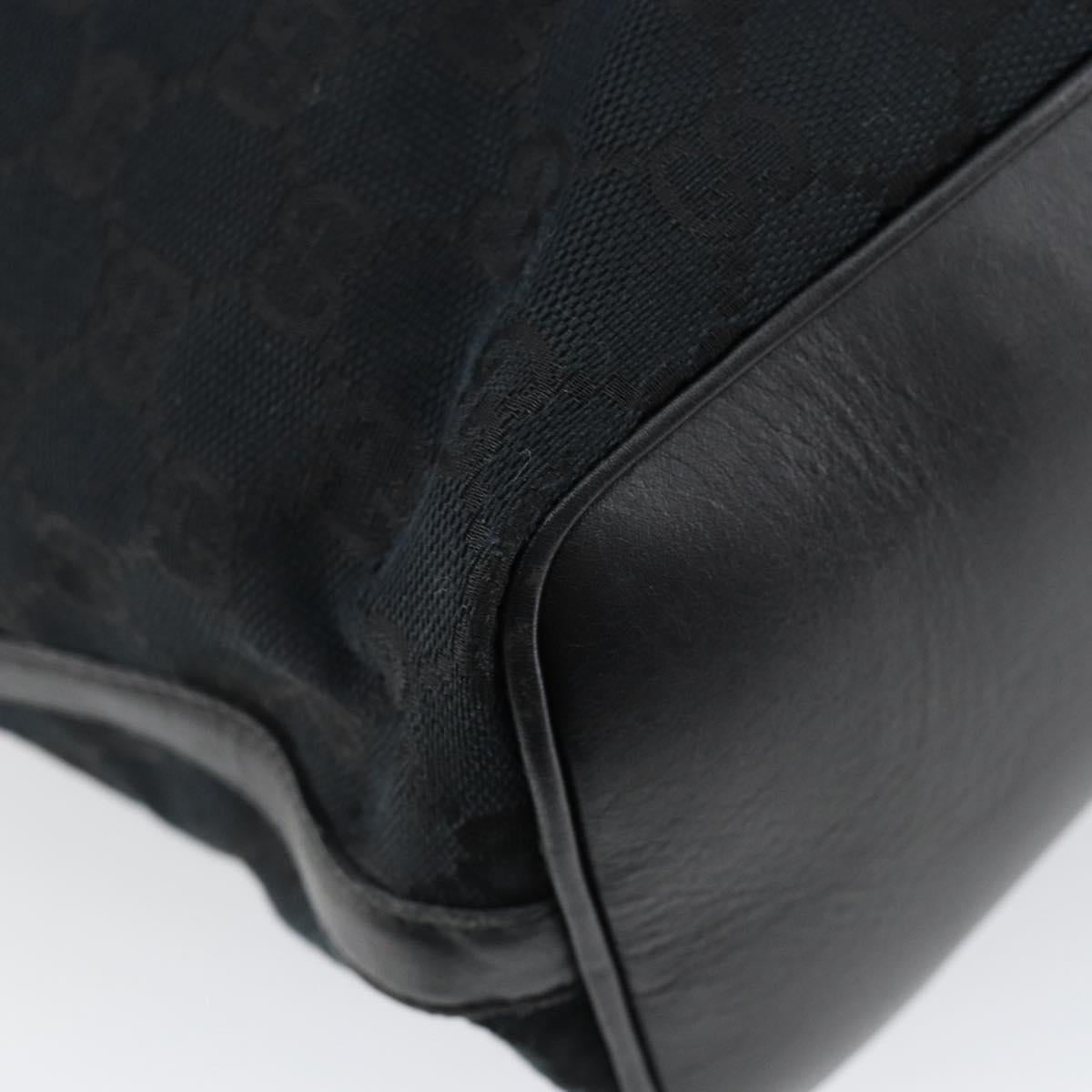 GUCCI GG Canvas Shoulder Bag Black Gold 001 42870 Auth 144271