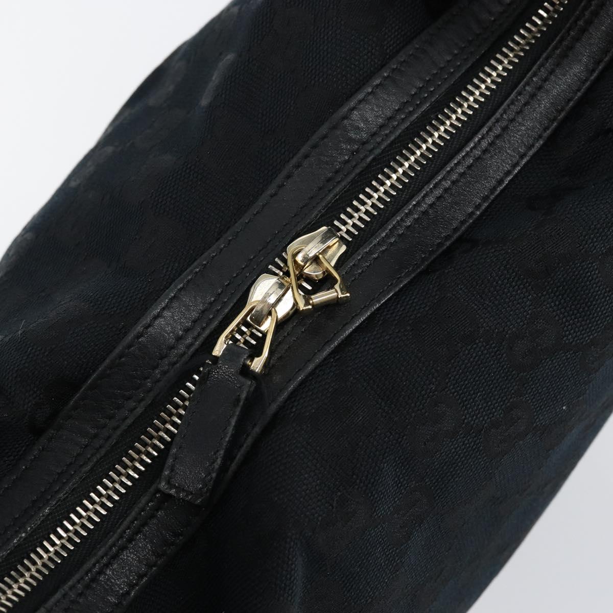 GUCCI GG Canvas Shoulder Bag Black Gold 001 42870 Auth 144271