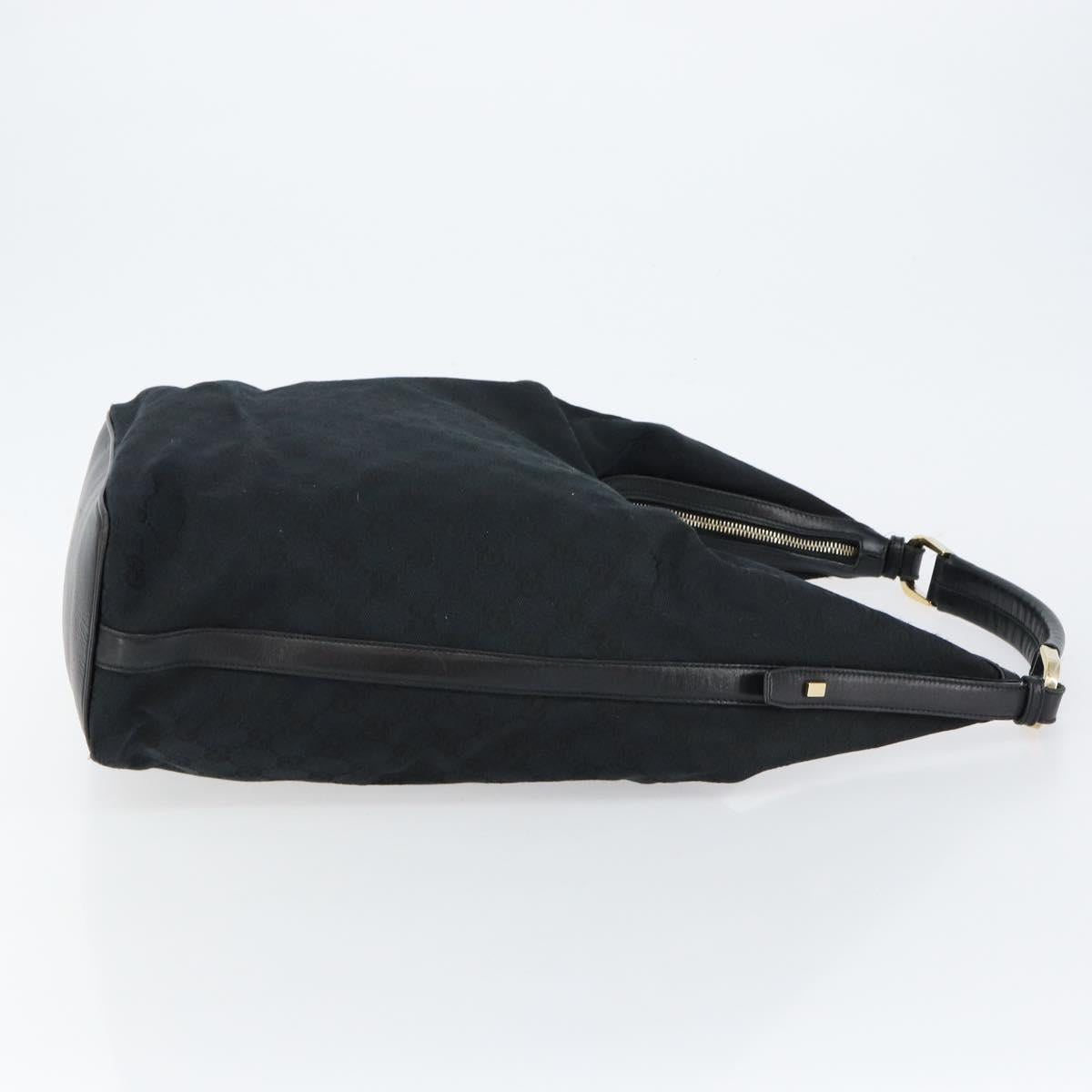 GUCCI GG Canvas Shoulder Bag Black Gold 001 42870 Auth 144271