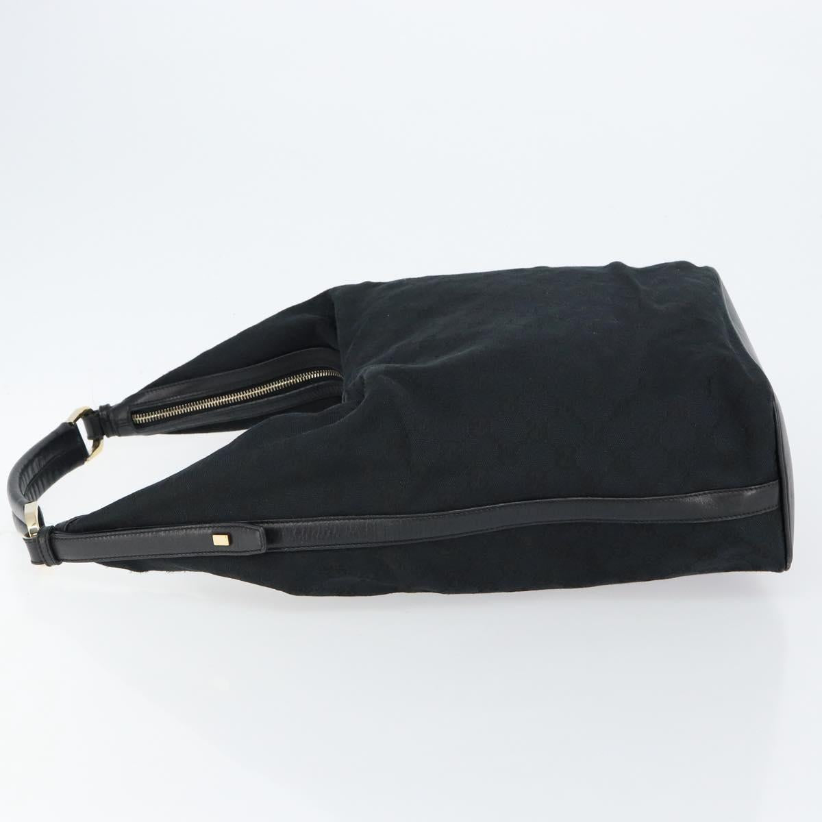GUCCI GG Canvas Shoulder Bag Black Gold 001 42870 Auth 144271