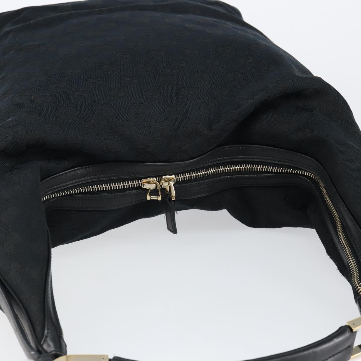 GUCCI GG Canvas Shoulder Bag Black Gold 001 42870 Auth 144271