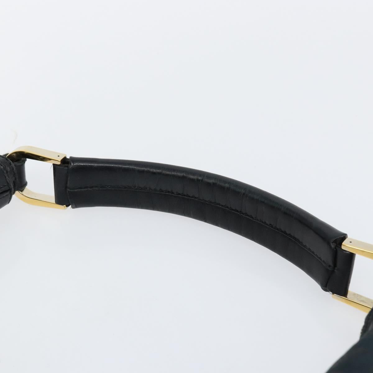 GUCCI GG Canvas Shoulder Bag Black Gold 001 42870 Auth 144271
