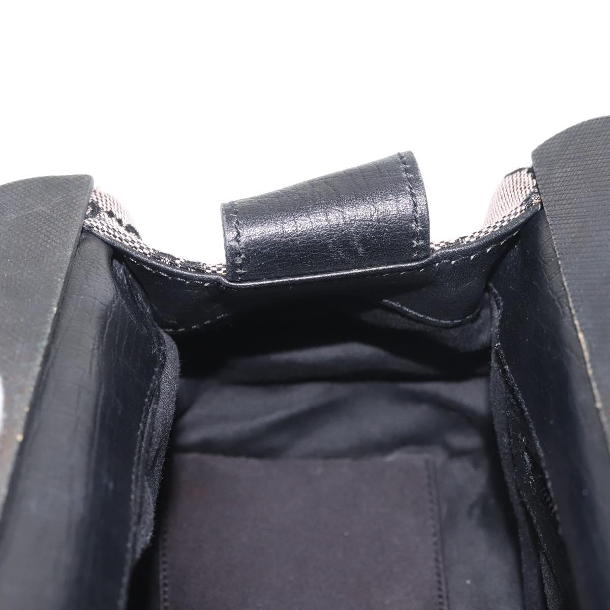 GUCCI GG Canvas Wood Handle Hand Bag Gray 112683 Auth 144272