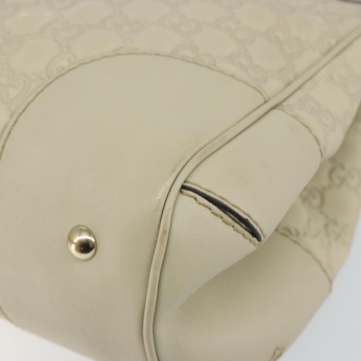 GUCCI GG Canvas Guccissima Mayfair Bag Leather Ivory Gold 257063 Auth 144274