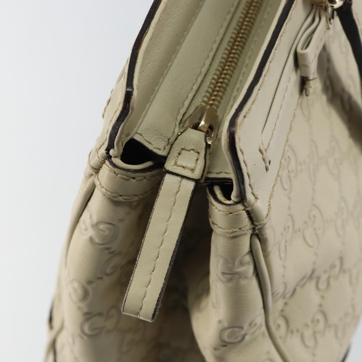 GUCCI GG Canvas Guccissima Mayfair Bag Leather Ivory Gold 257063 Auth 144274