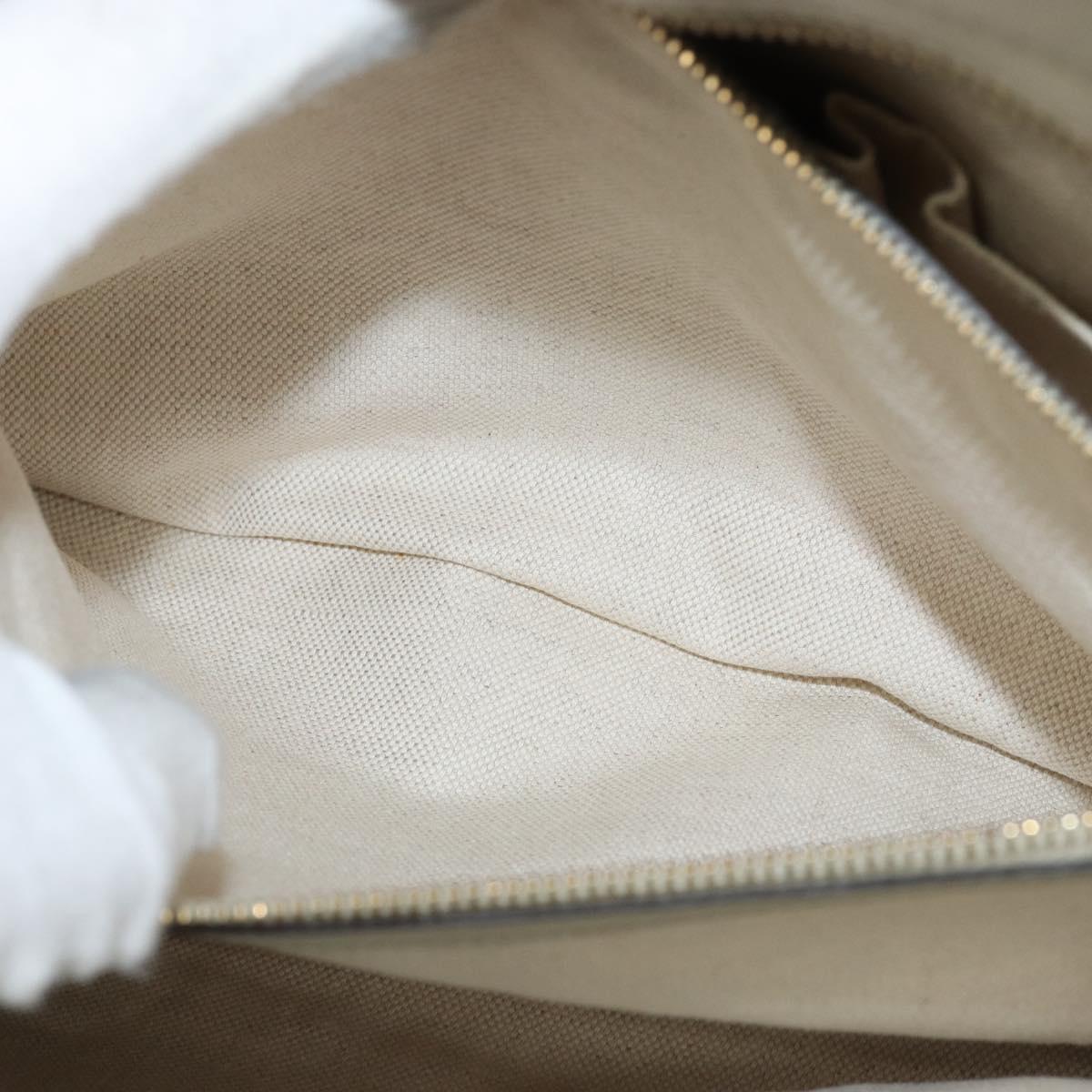 GUCCI GG Canvas Guccissima Mayfair Bag Leather Ivory Gold 257063 Auth 144274