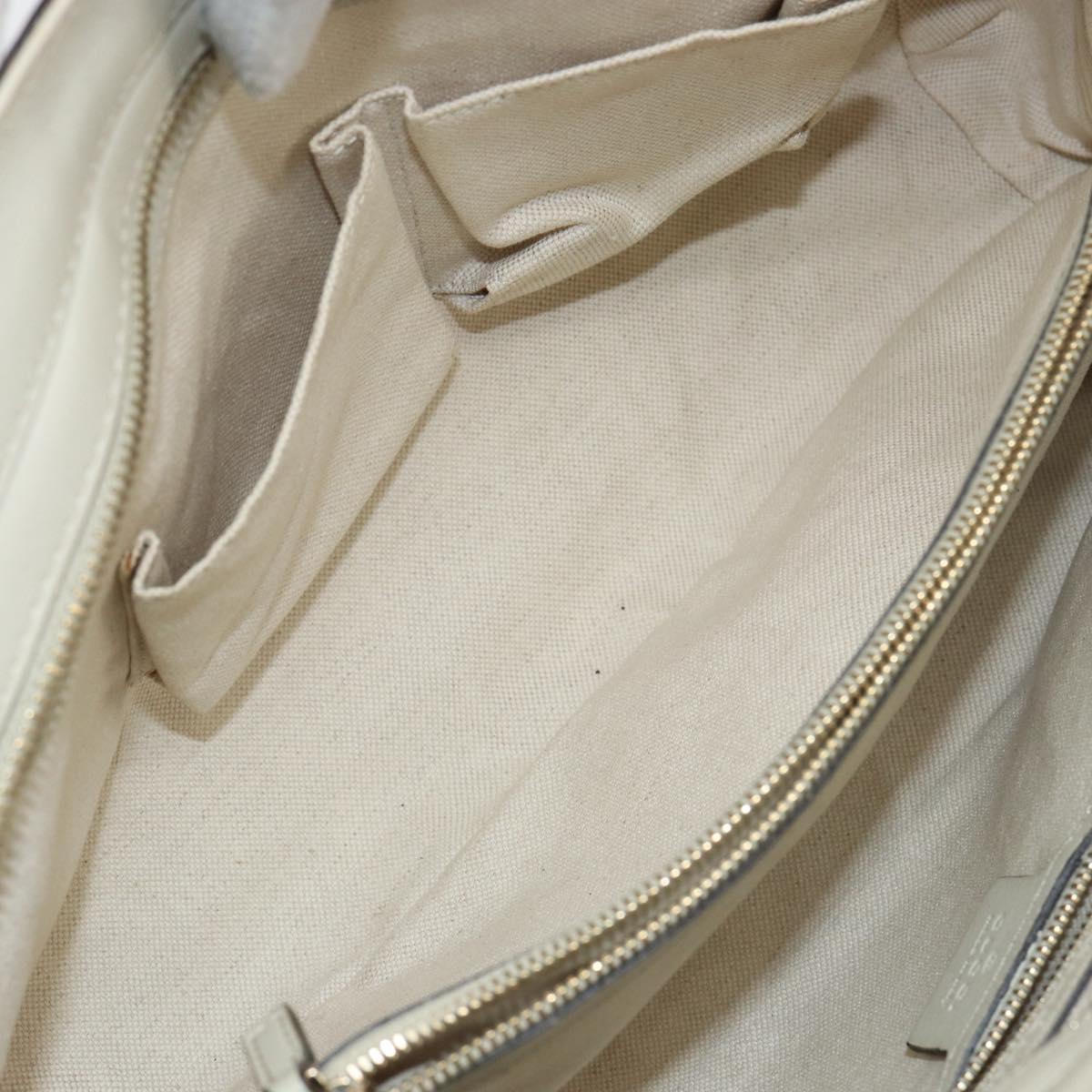 GUCCI GG Canvas Guccissima Mayfair Bag Leather Ivory Gold 257063 Auth 144274