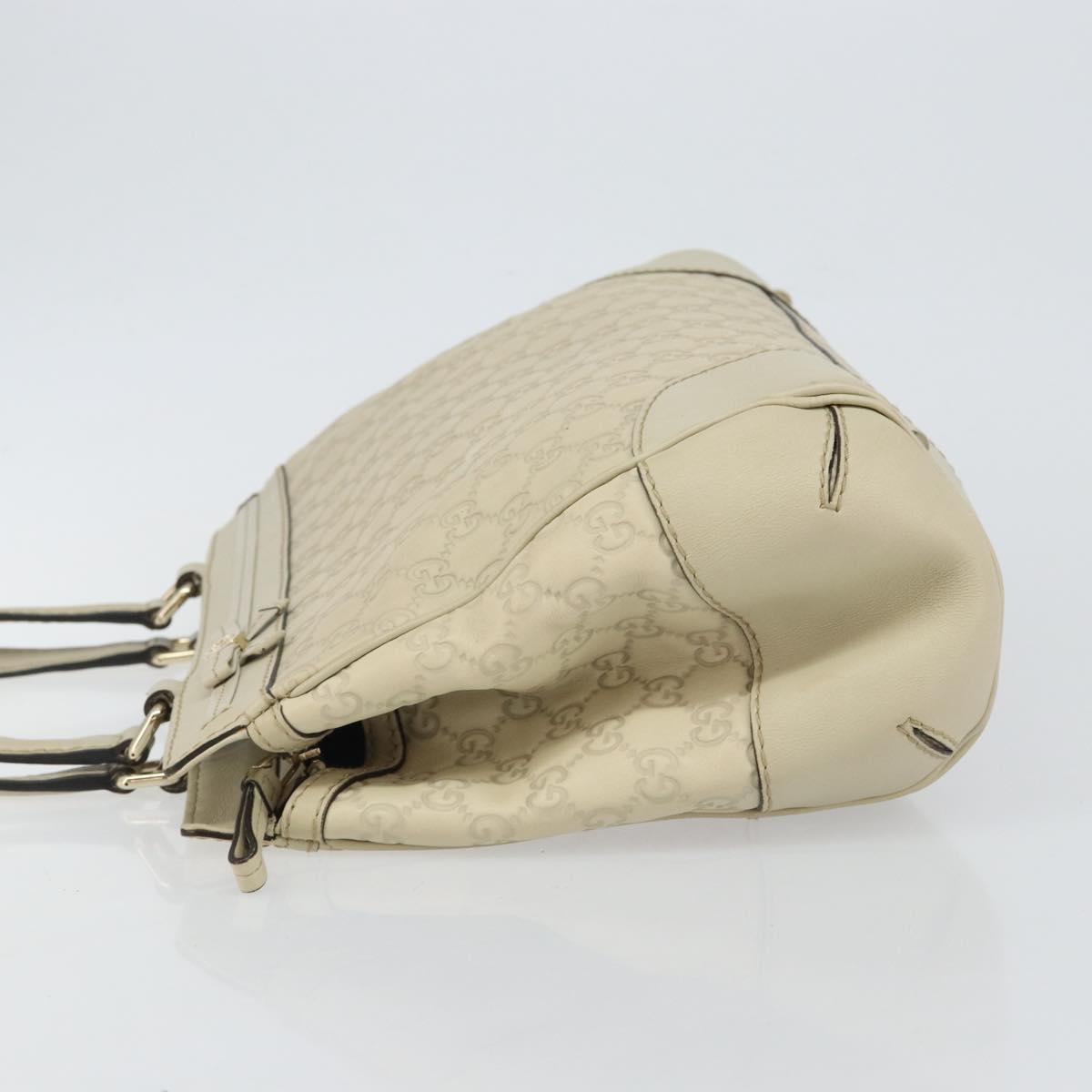 GUCCI GG Canvas Guccissima Mayfair Bag Leather Ivory Gold 257063 Auth 144274
