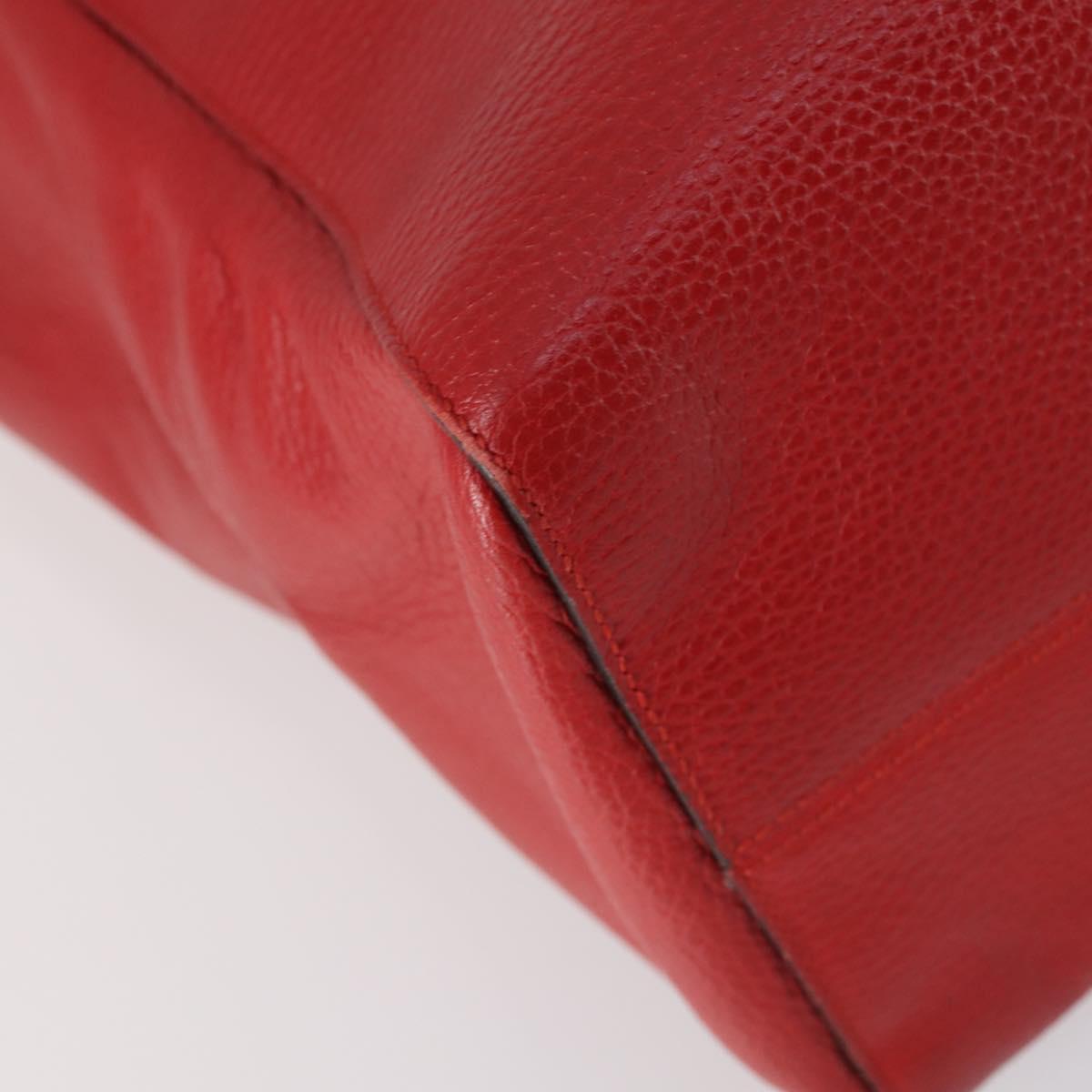 GUCCI Swing Tote Bag Leather Red Gold 354397 Auth 144275