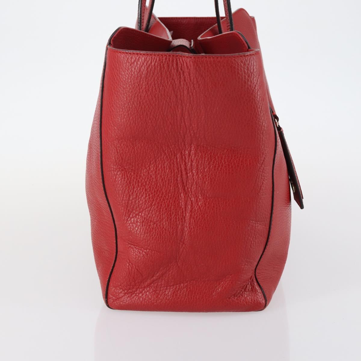 GUCCI Swing Tote Bag Leather Red Gold 354397 Auth 144275