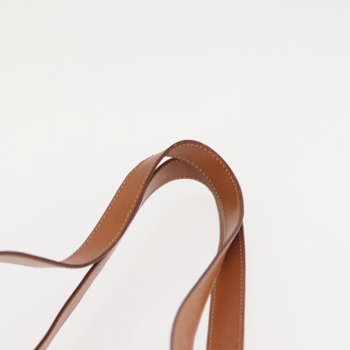 CELINE Macadam Canvas Tote Bag PVC Leather Brown Gold Auth 144276