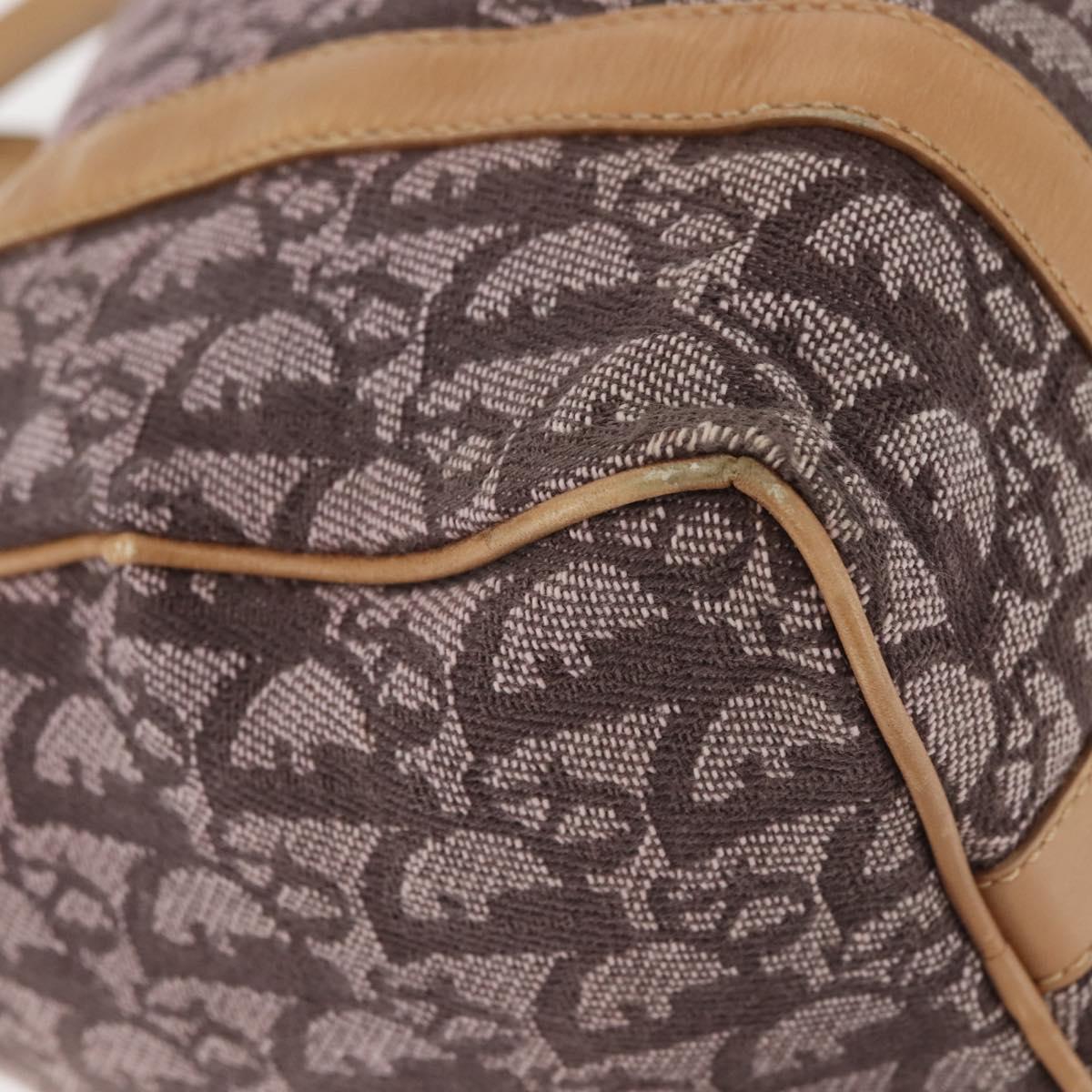 Christian Dior Trotter Canvas Mini Boston Bag Pink Gold Auth 144280