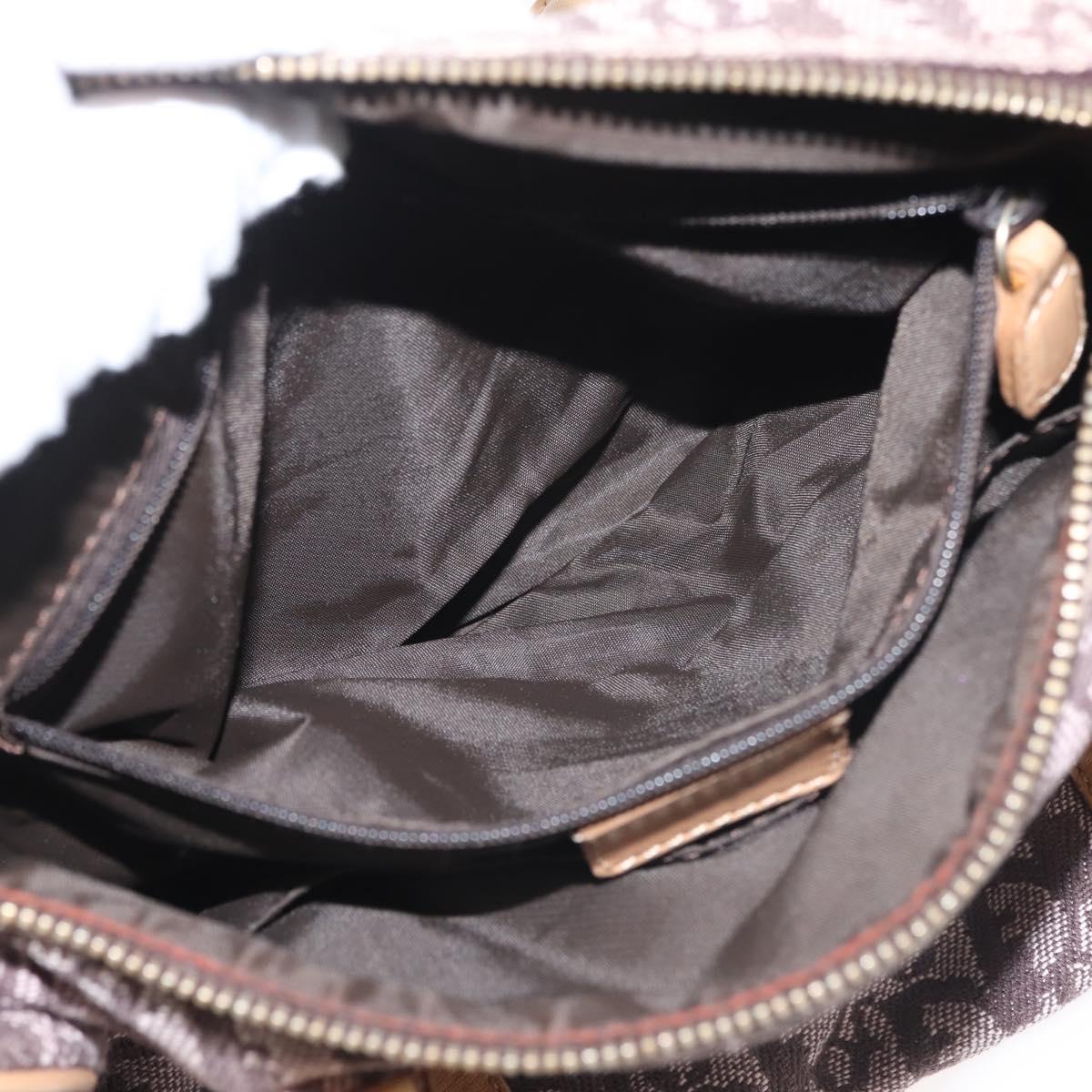 Christian Dior Trotter Canvas Mini Boston Bag Pink Gold Auth 144280