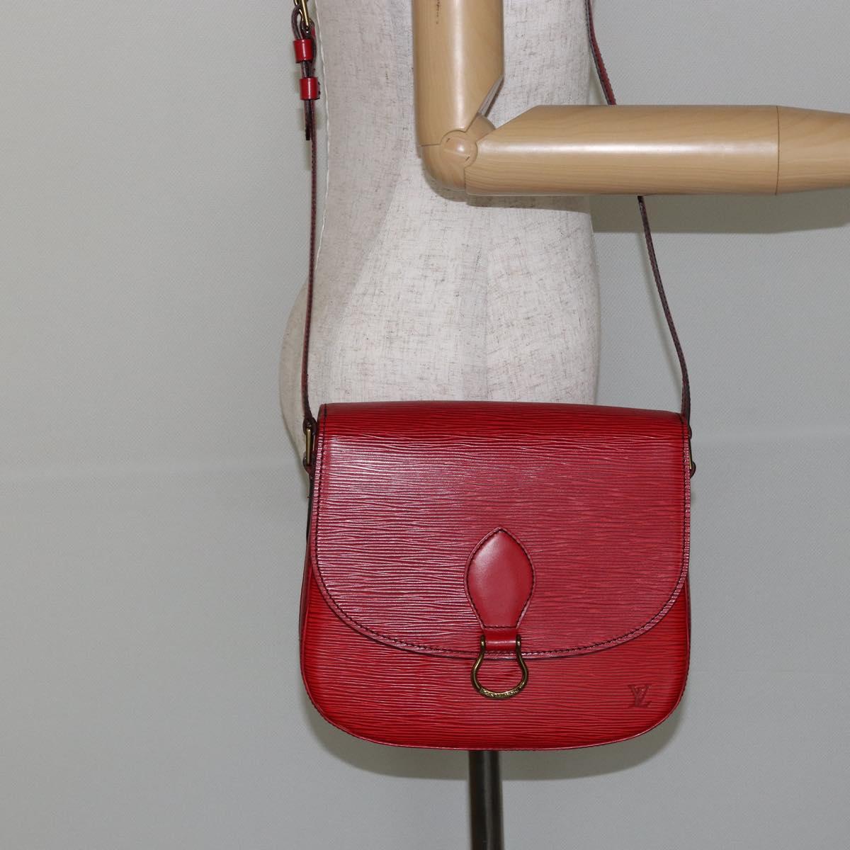 LOUIS VUITTON Epi Saint Cloud GM Shoulder Bag Red M52197 LV Auth 144282
