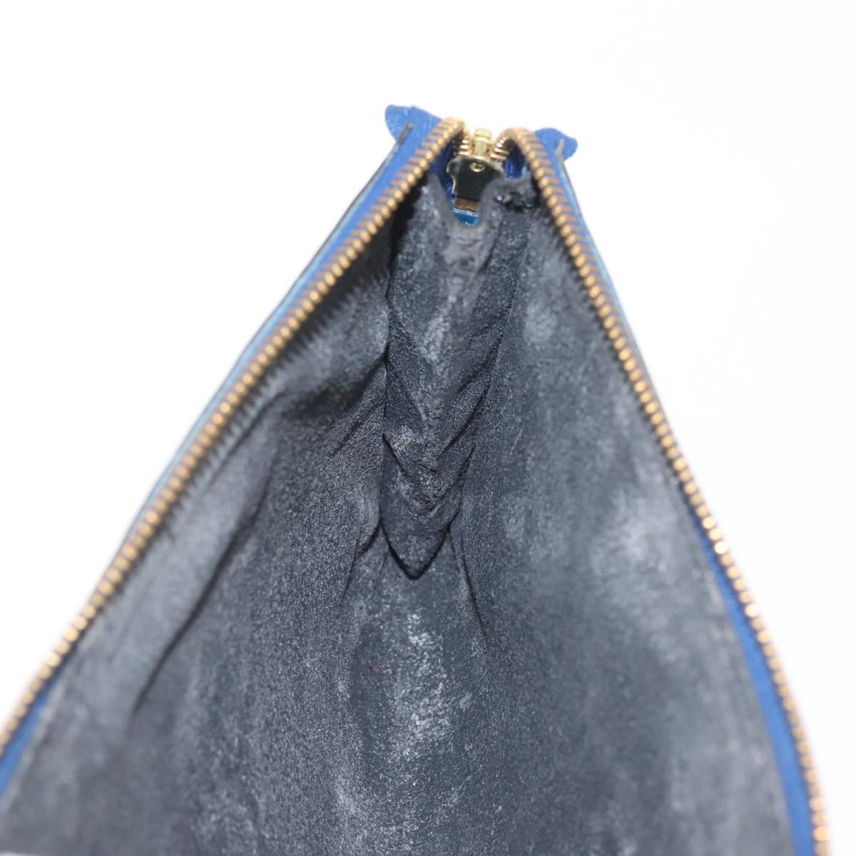 LOUIS VUITTON Epi Pochette Accessoires Pouch Blue M52985 LV Auth 144296
