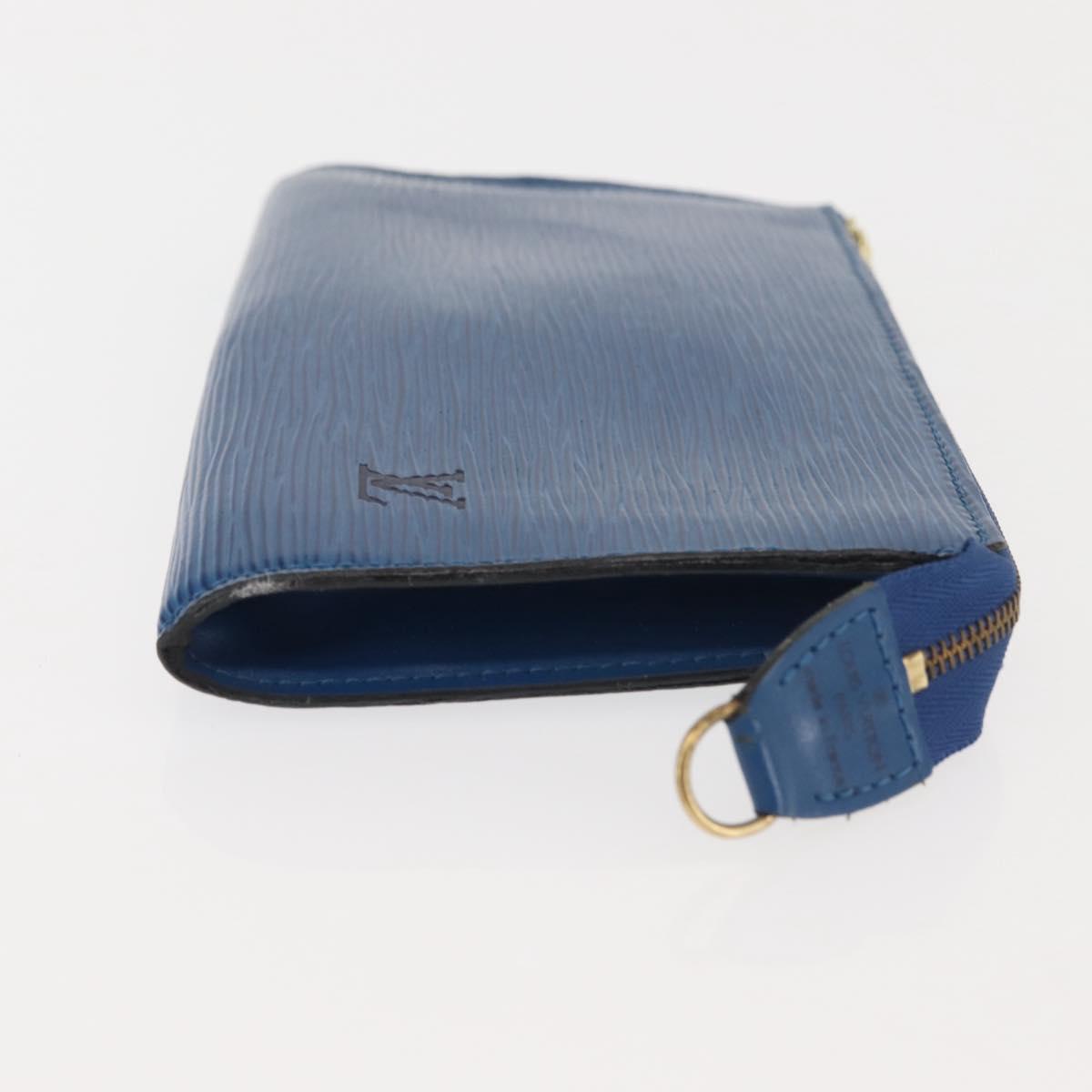 LOUIS VUITTON Epi Pochette Accessoires Pouch Blue M52985 LV Auth 144296