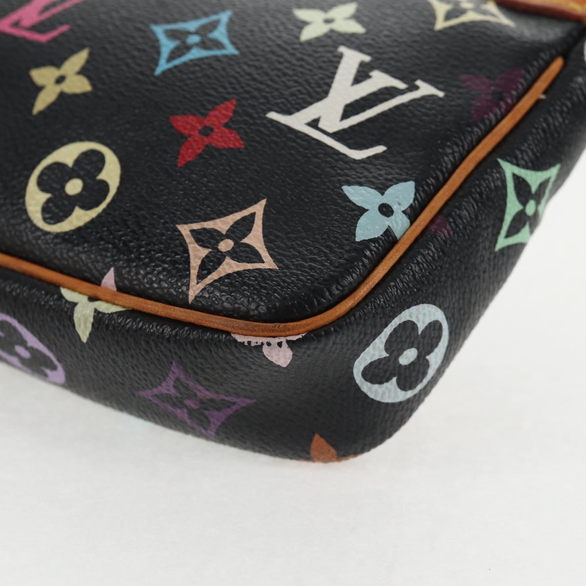 LOUIS VUITTON Monogram Multicolor Pochette Pouch Black M92648 LV Auth 144298V