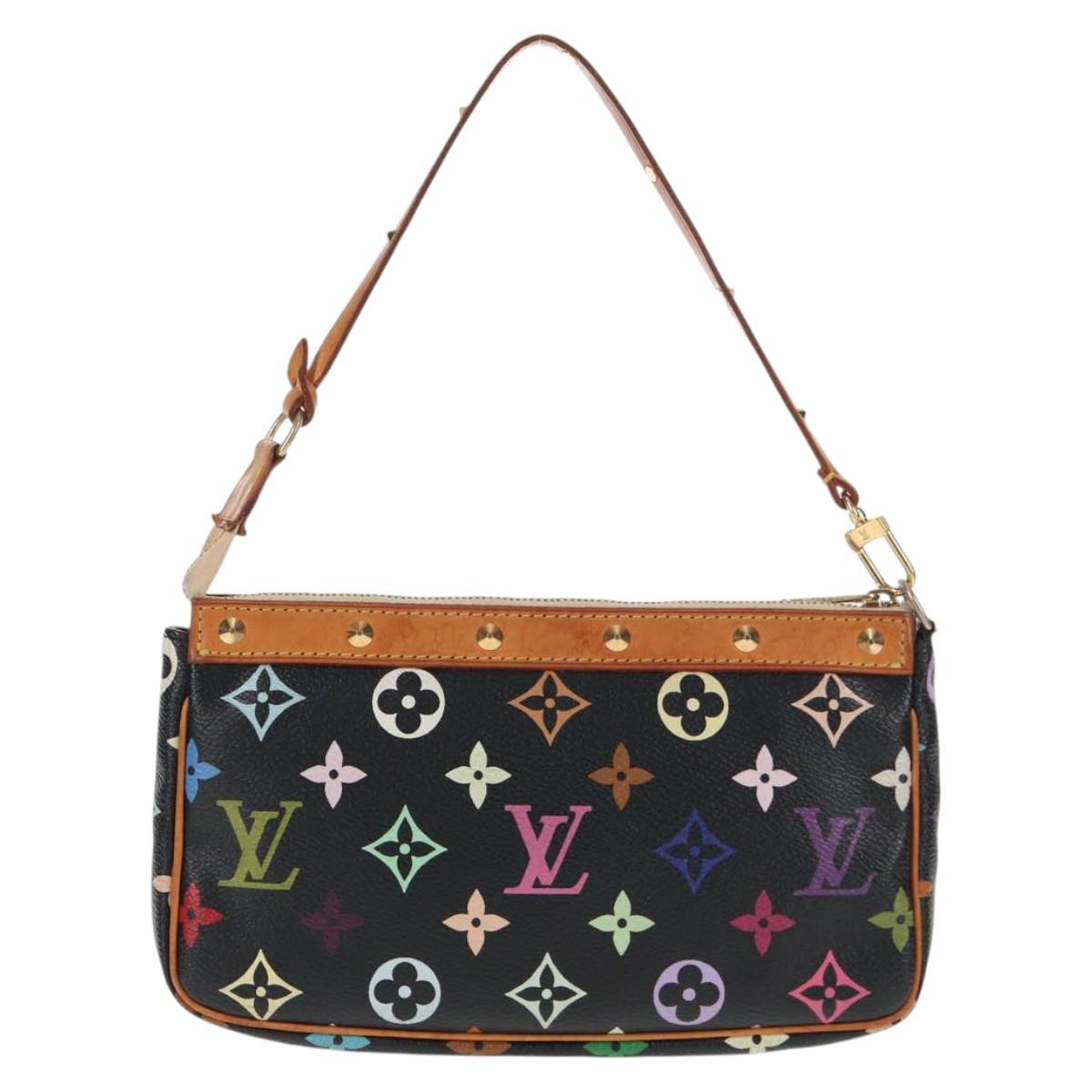 LOUIS VUITTON Monogram Multicolor Pochette Pouch Black M92648 LV Auth 144298V
