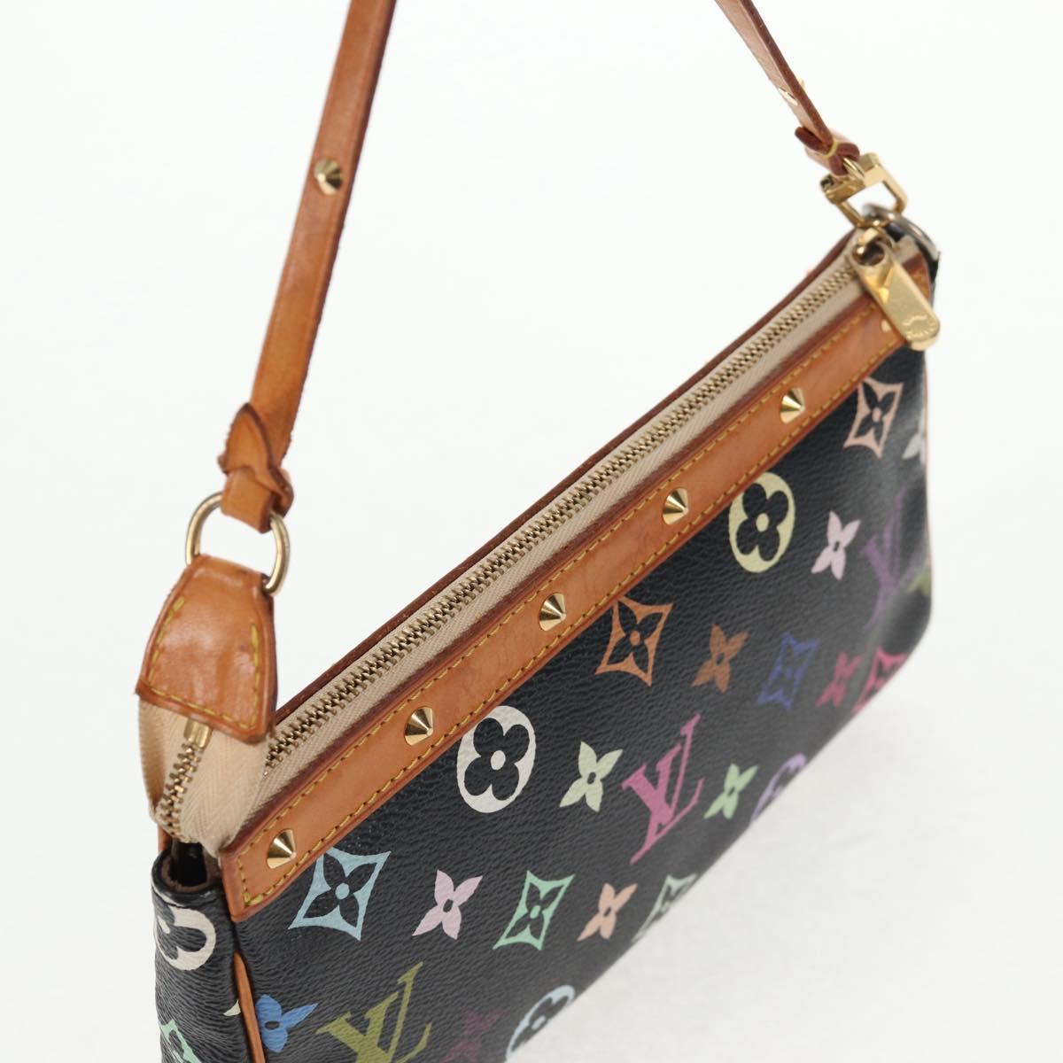 LOUIS VUITTON Monogram Multicolor Pochette Pouch Black M92648 LV Auth 144298V