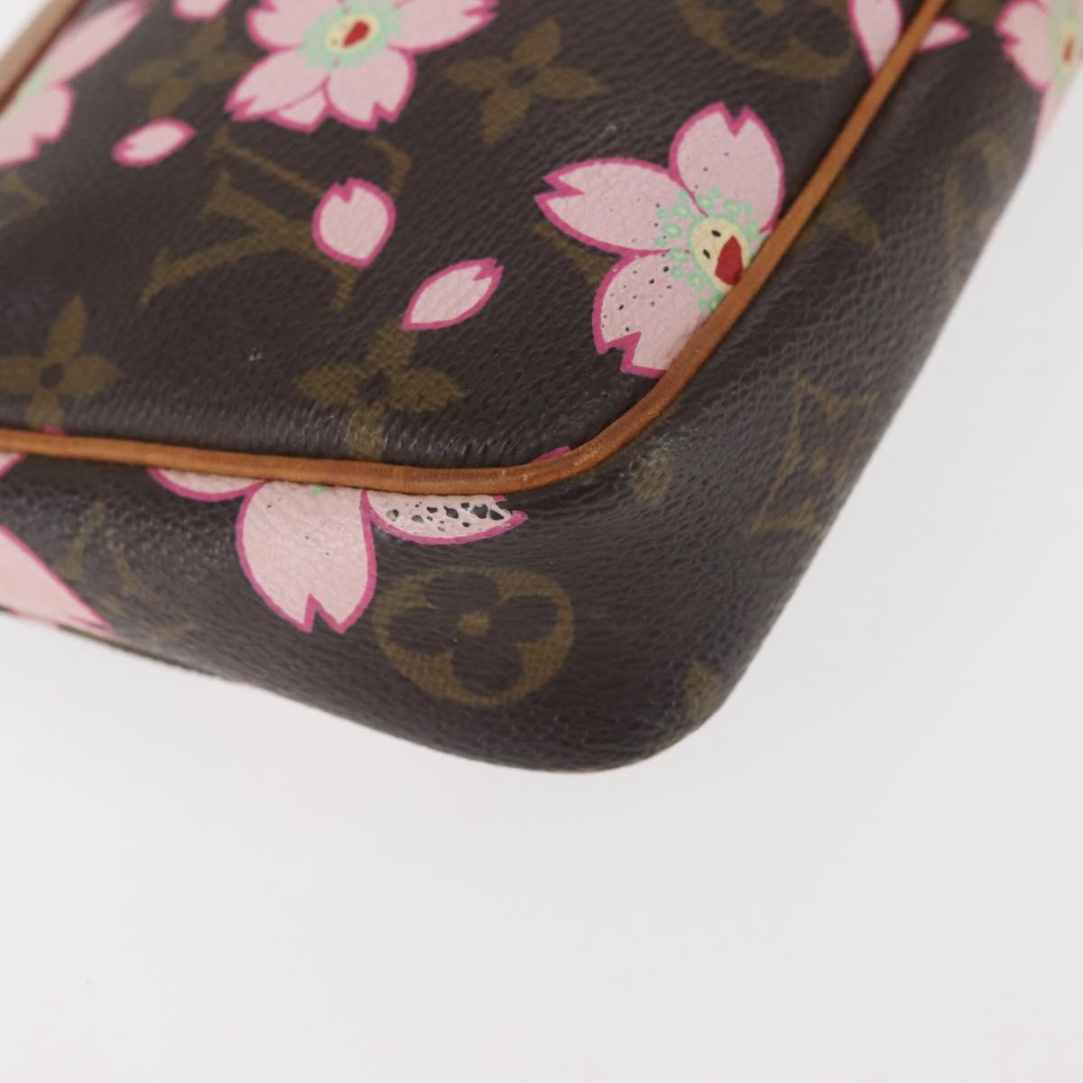 LOUIS VUITTON Cherry Blossom Pochette Accessoires Pouch M92006 LV Auth 144299
