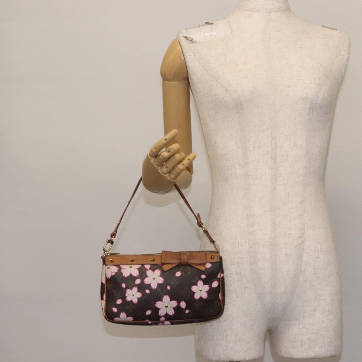 LOUIS VUITTON Cherry Blossom Pochette Accessoires Pouch M92006 LV Auth 144299