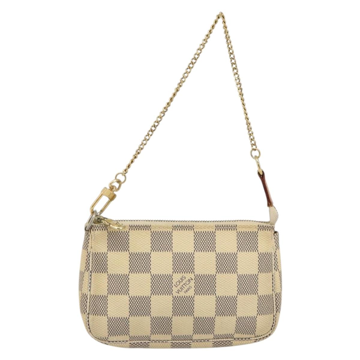 LOUIS VUITTON Damier Azur Mini Pochette Accessoires Pouch N63005 LV Auth 144302