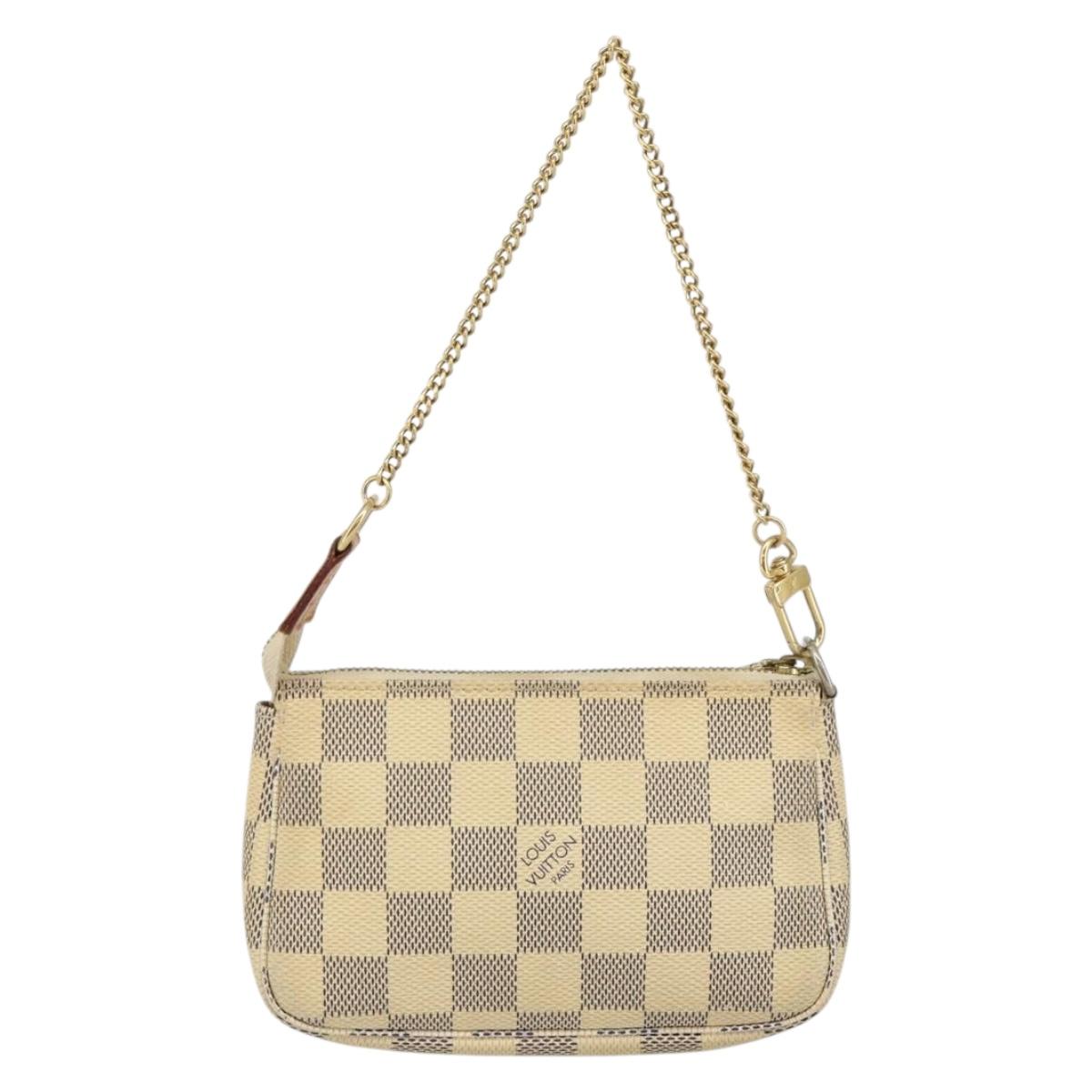 LOUIS VUITTON Damier Azur Mini Pochette Accessoires Pouch N63005 LV Auth 144302