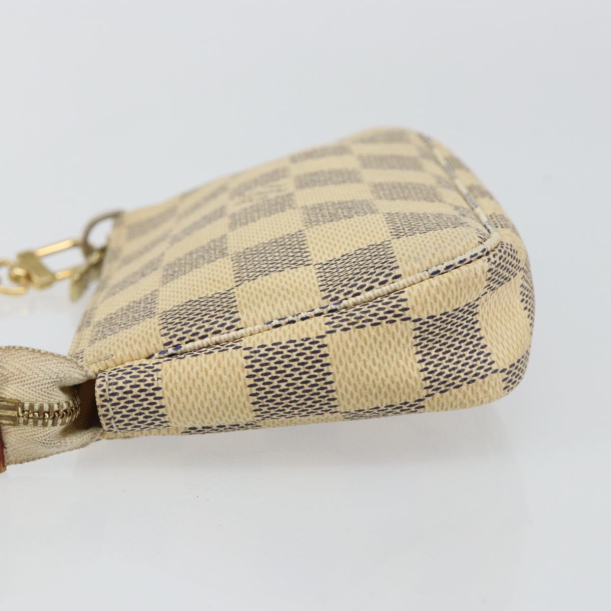 LOUIS VUITTON Damier Azur Mini Pochette Accessoires Pouch N63005 LV Auth 144302