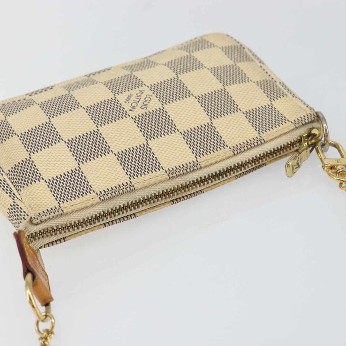LOUIS VUITTON Damier Azur Mini Pochette Accessoires Pouch N63005 LV Auth 144302