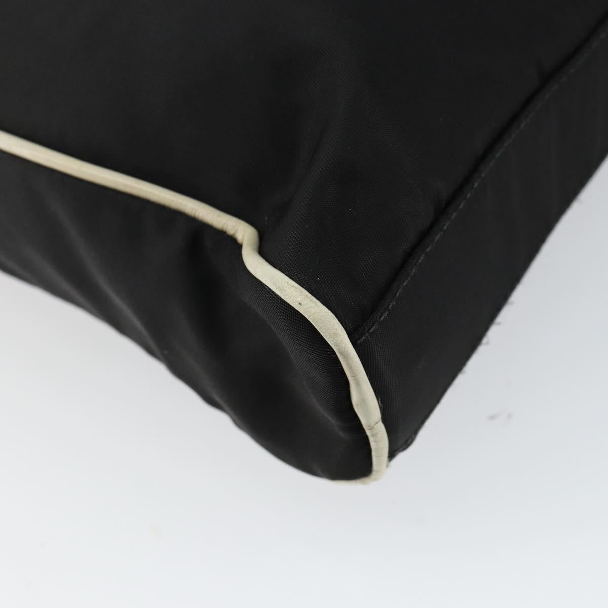 PRADA Shoulder Bag Nylon Black Silver Auth 144308