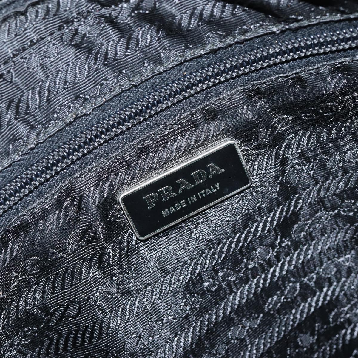 PRADA Shoulder Bag Nylon Black Silver Auth 144308