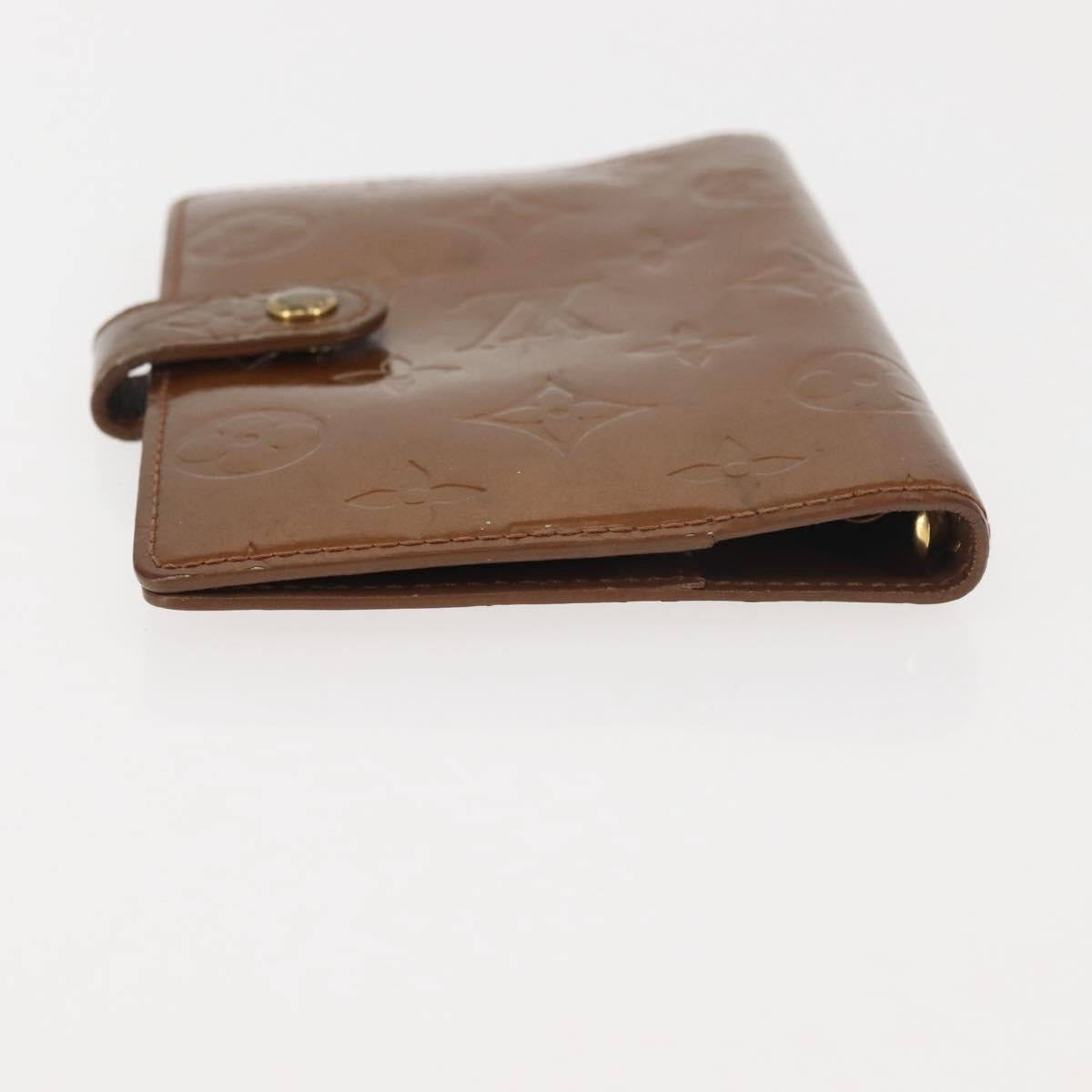 LOUIS VUITTON Vernis Agenda PM Day Planner Cover Bronze R21004 LV Auth 144310