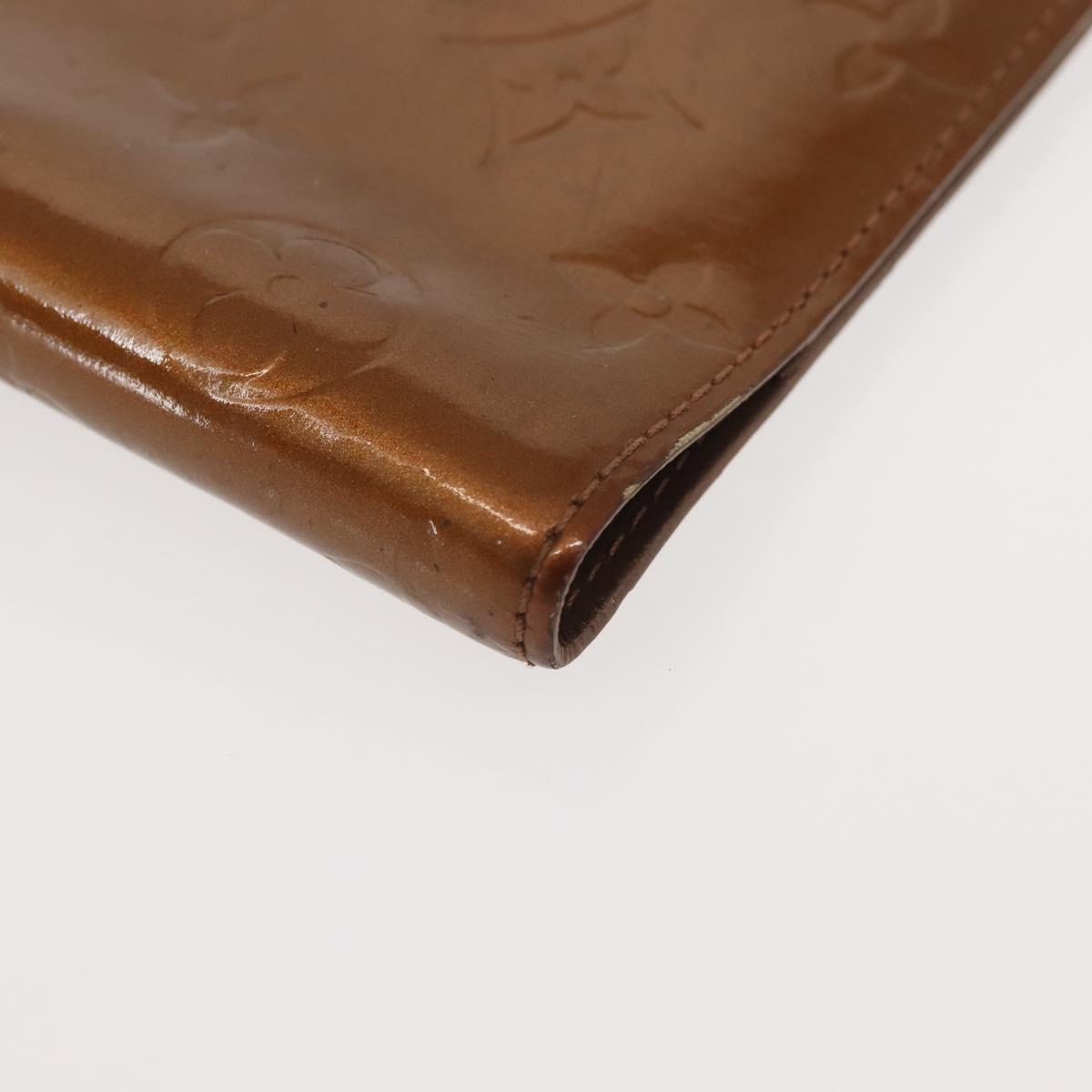 LOUIS VUITTON Vernis Agenda PM Day Planner Cover Bronze R21004 LV Auth 144310