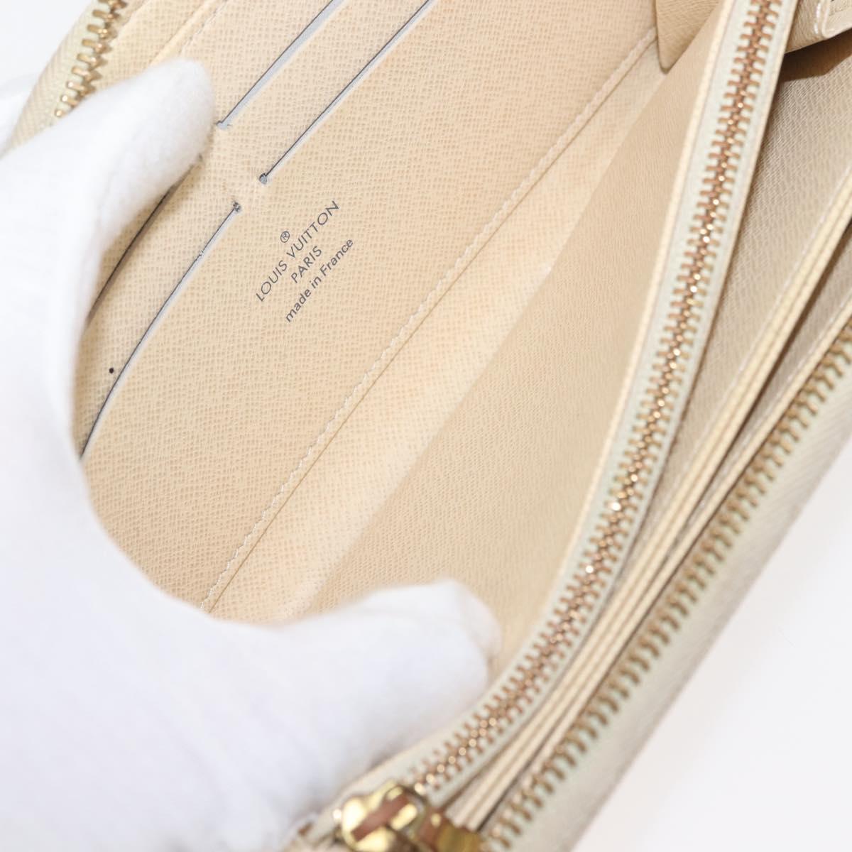 LOUIS VUITTON Damier Azur Zippy Wallet Long Wallet N60019 LV Auth 144314