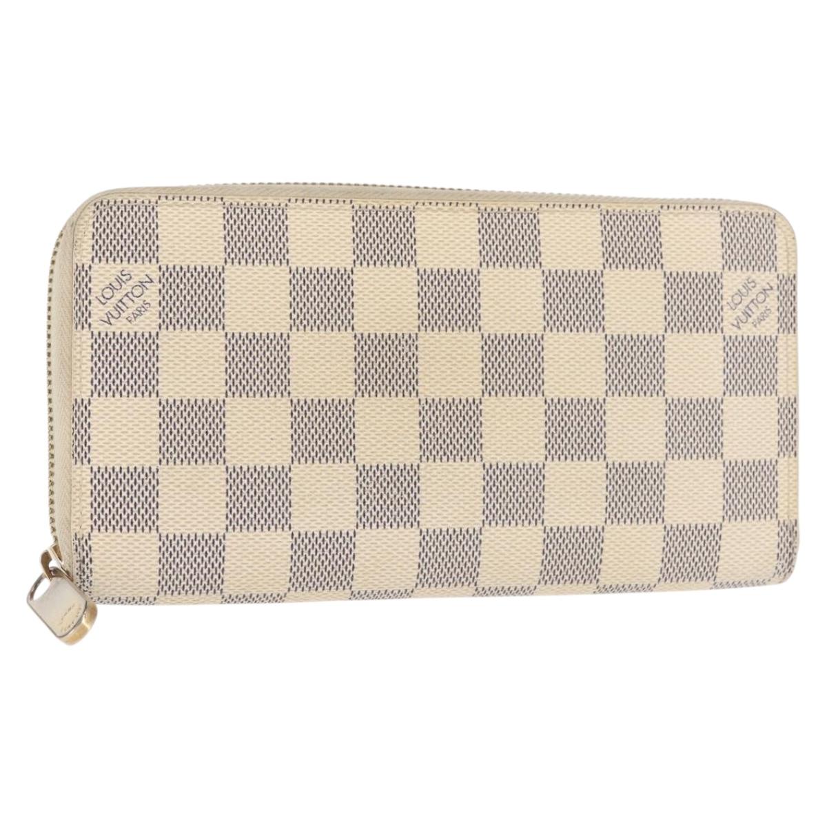 LOUIS VUITTON Damier Azur Zippy Wallet Long Wallet N60019 LV Auth 144314