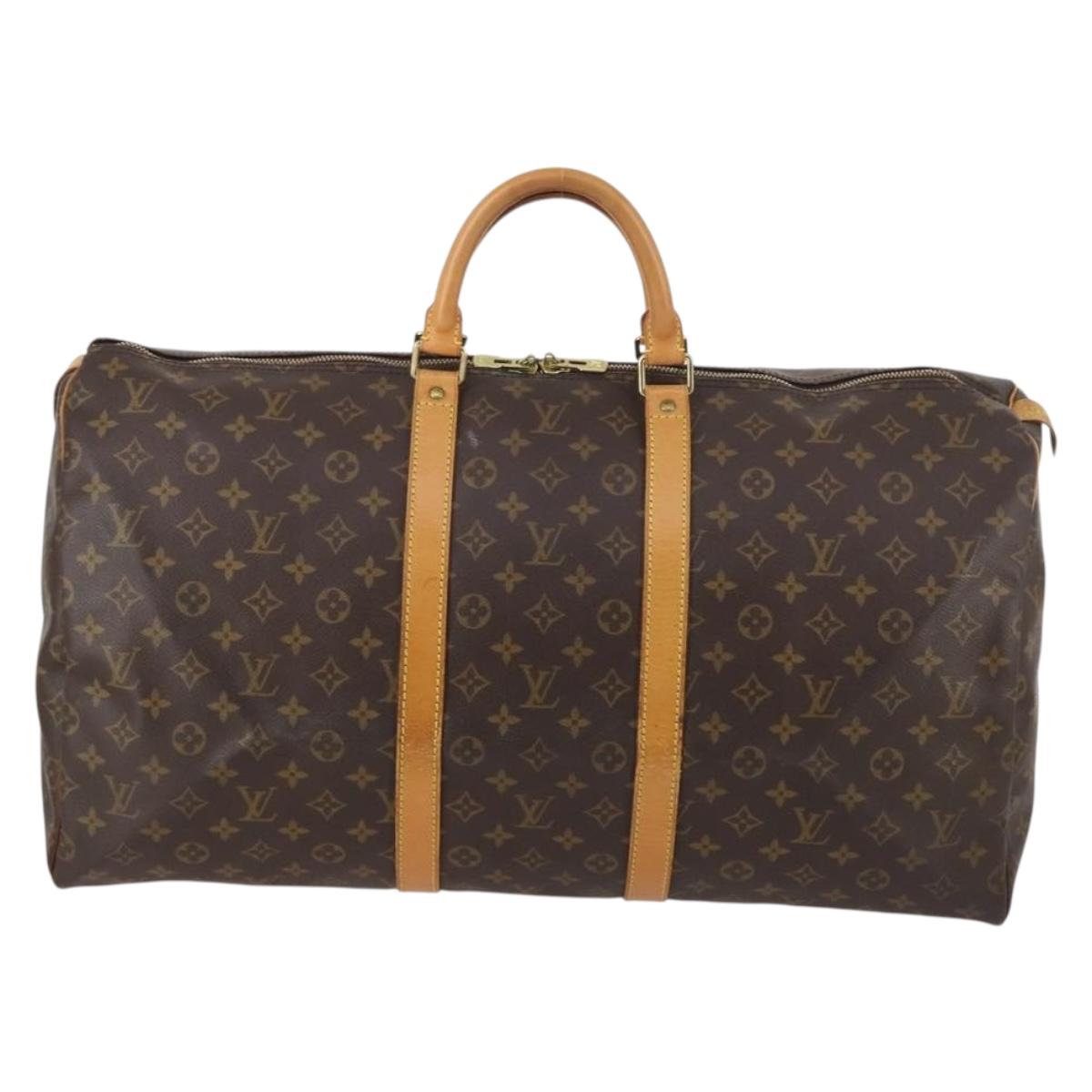 LOUIS VUITTON Monogram Keepall 55 Boston Bag M41424 LV Auth 144324