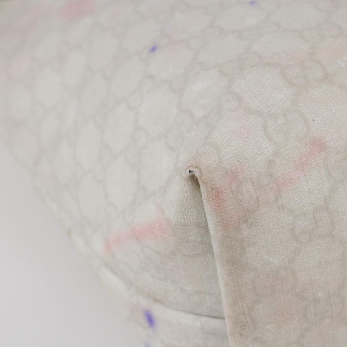 GUCCI GG Supreme Tote Bag PVC Ivory Gold 189896 Auth 144327