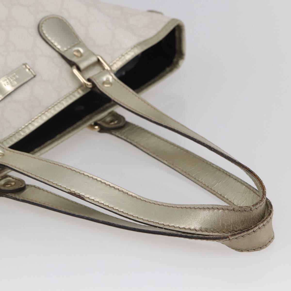 GUCCI GG Supreme Tote Bag PVC Ivory Gold 189896 Auth 144327