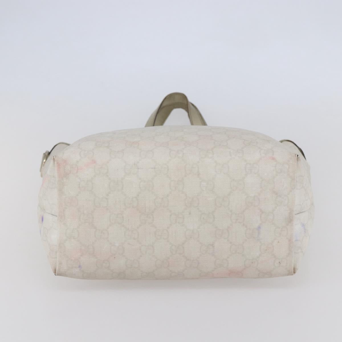 GUCCI GG Supreme Tote Bag PVC Ivory Gold 189896 Auth 144327