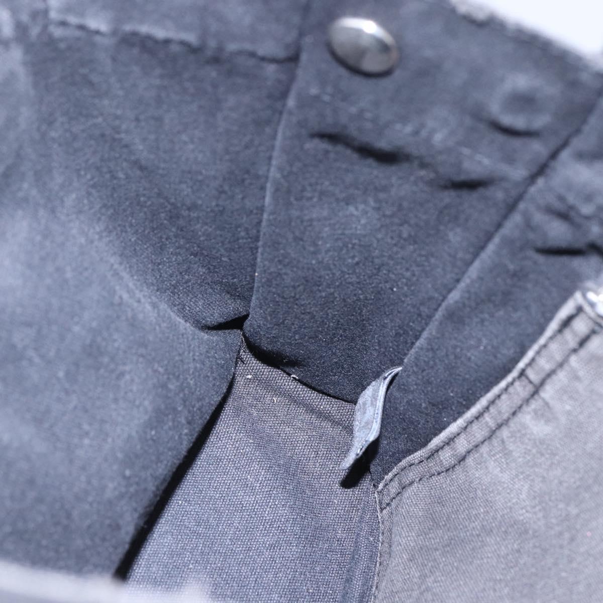 HERMES Fourre Tout PM Hand Bag Canvas Black Silver Auth 144331