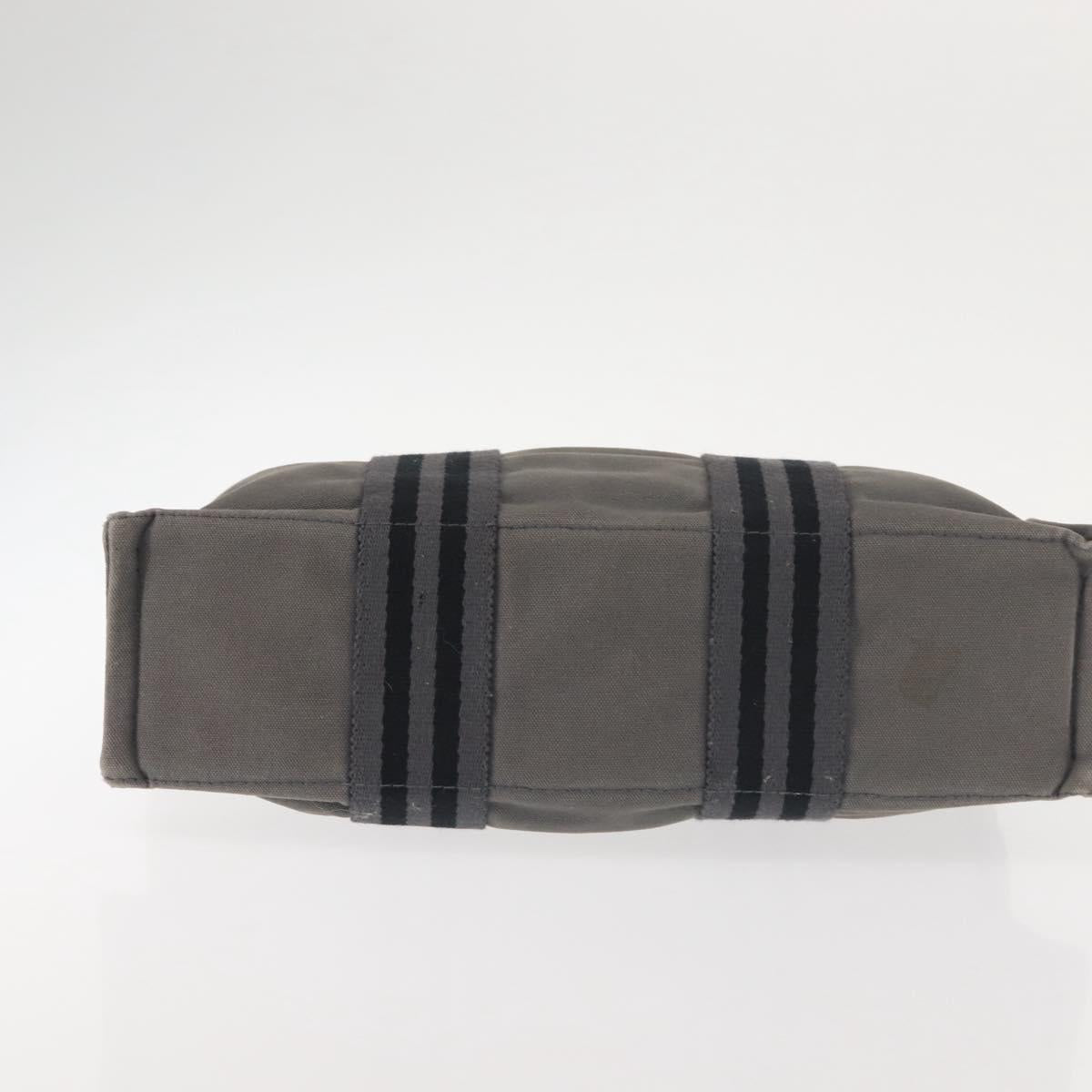 HERMES Fourre Tout PM Hand Bag Canvas Gray Silver Auth 144332