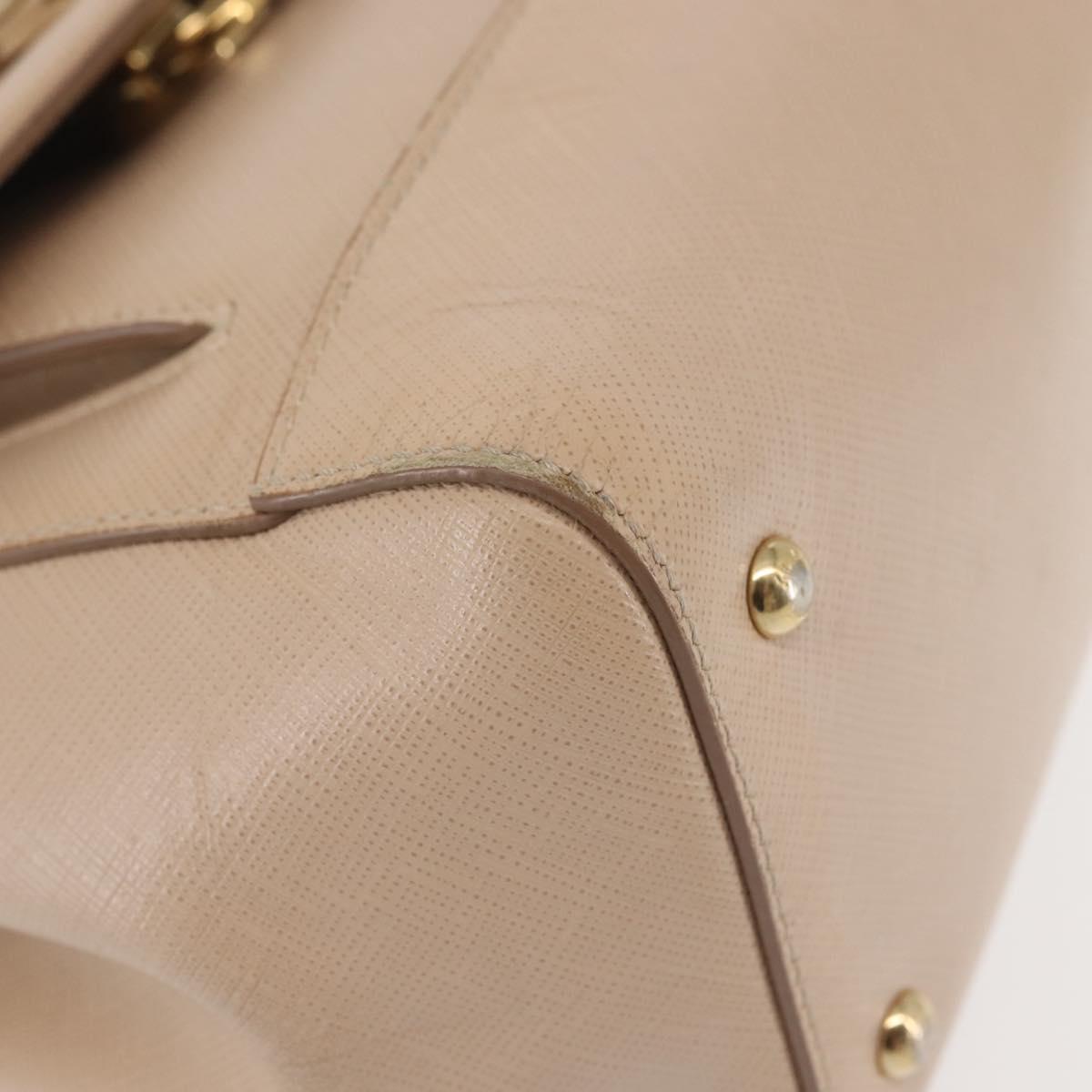 Salvatore Ferragamo Chain Vala Shoulder Bag Leather 2way Pink Gold Auth 144333