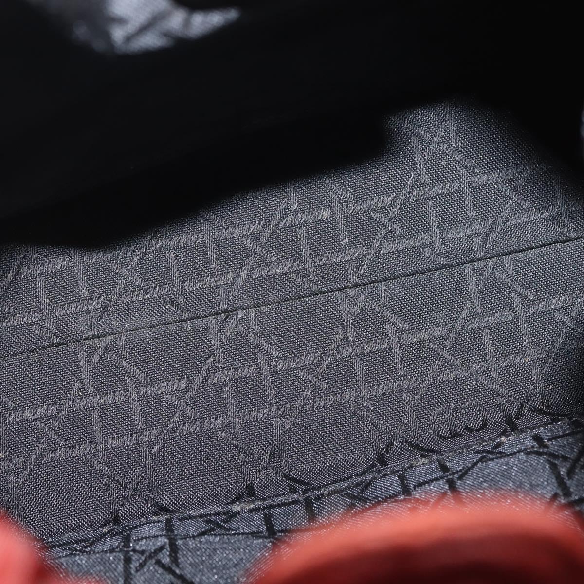 Christian Dior Maris Pearl Hand Bag Nylon Brown Gold Auth 144334