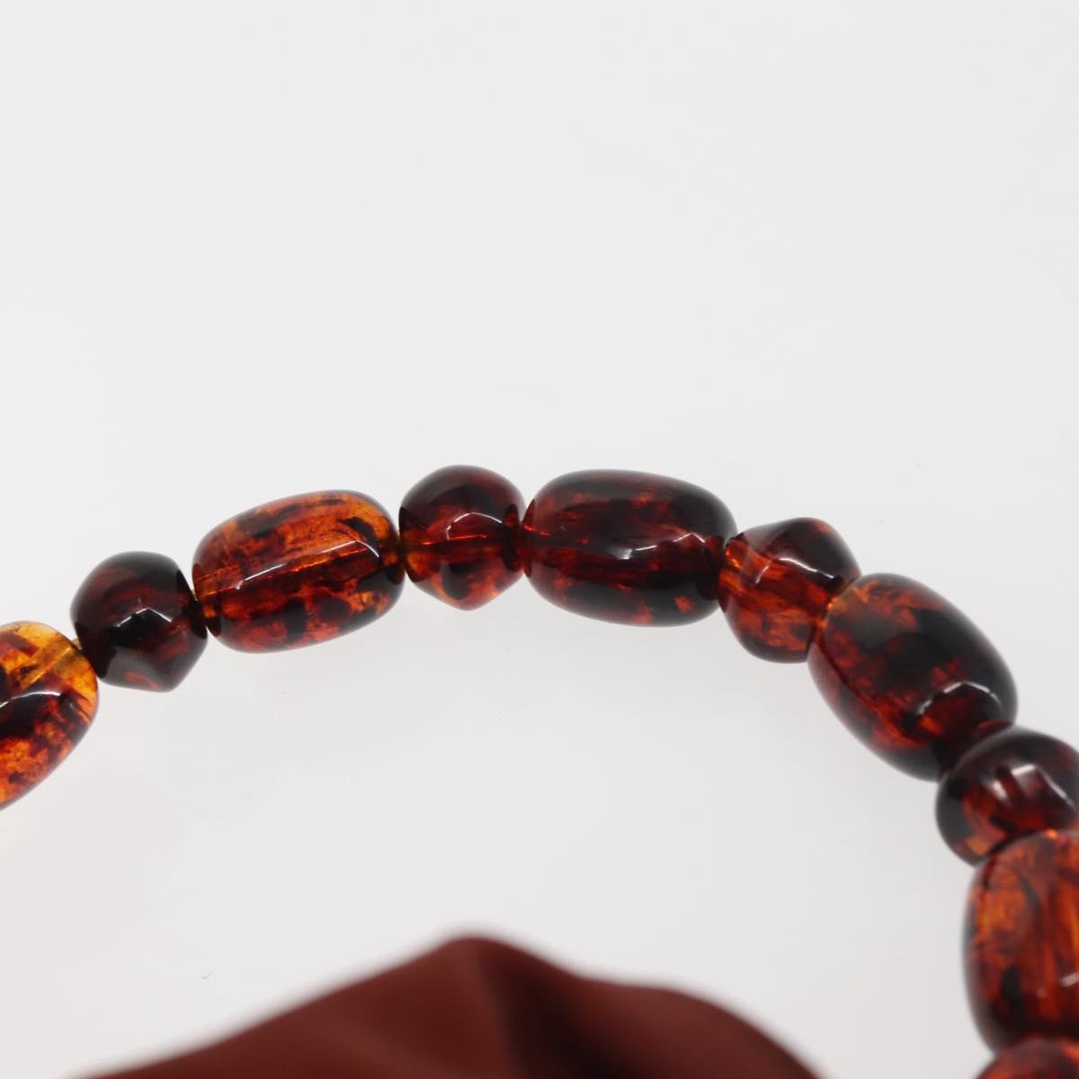 Christian Dior Maris Pearl Hand Bag Nylon Brown Gold Auth 144334