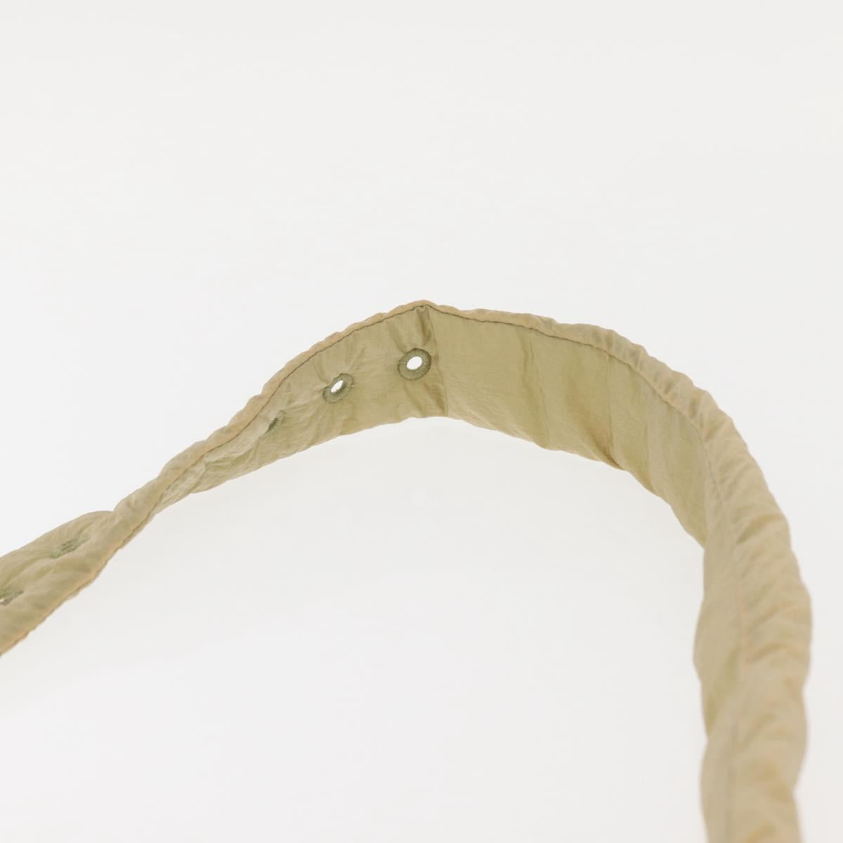 BOTTEGA VENETA MAXI INTRECCIATO CASSETTE Bag Nylon Beige Silver Auth 144336