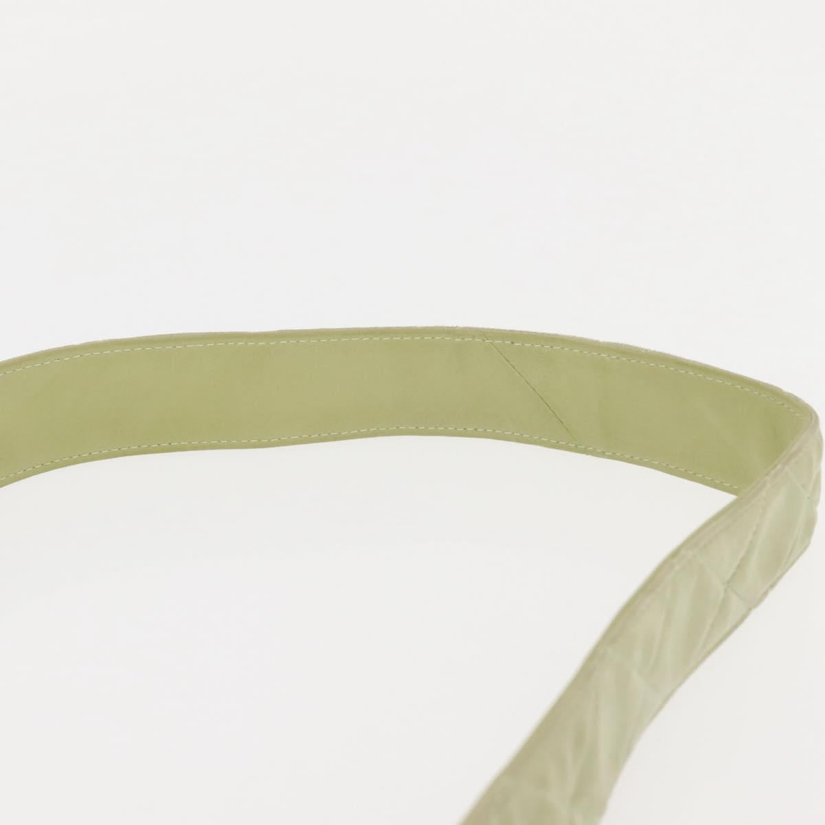 CHANEL Matelasse Shoulder Bag Suede Green Gold CC Auth 144342A
